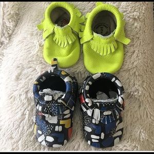 2 pairs of moccasins